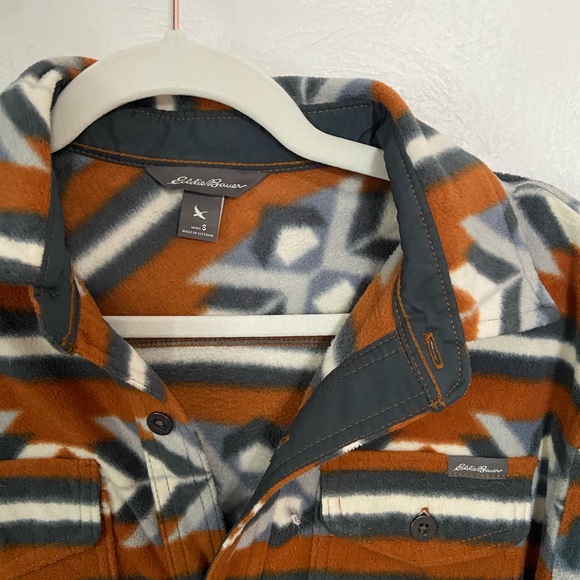 Eddie Bauer Mens Chutes Microfleece Long Sleeve Aztec Shirt - Picture 4 of 6